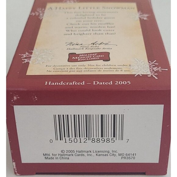 Hallmark Keepsake A Happy Little Snowman Ornament Cardinal Glittery 2005 - Picture 11 of 12